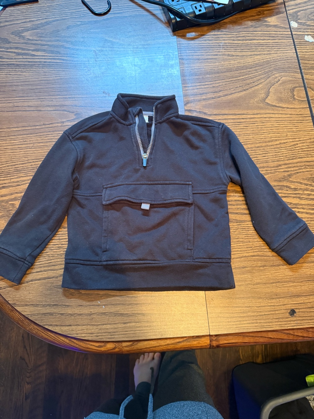 wonder nation Black Half-Zip Pullover Sweatshirt